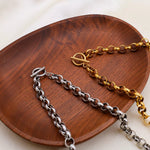 Heart Pendant Toggle Clasp Chain Necklace