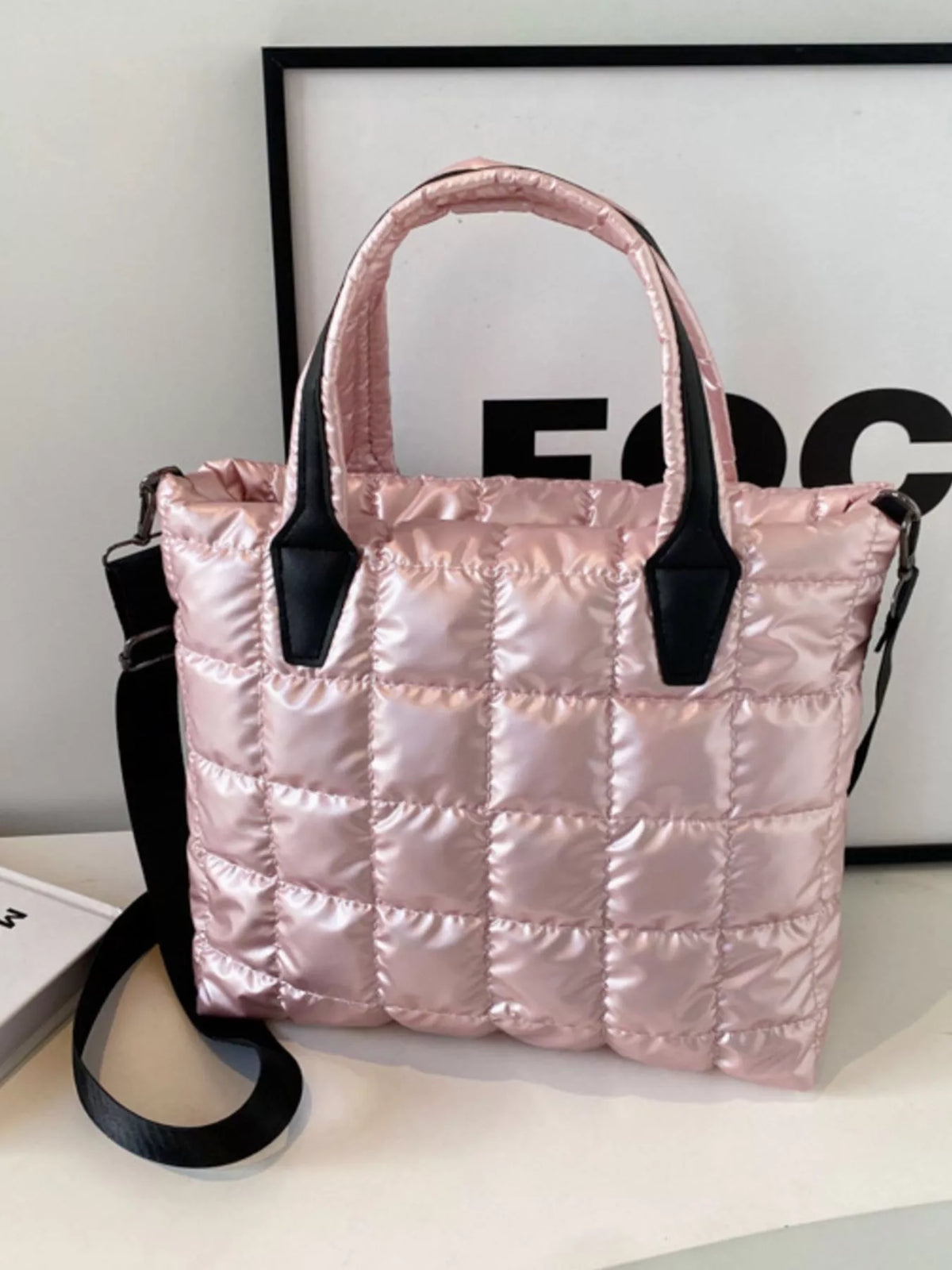 Bubble Textured Tote Crossbody Bag