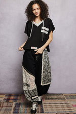 POL Short Sleeve Hooded Top with Back-Open Detail