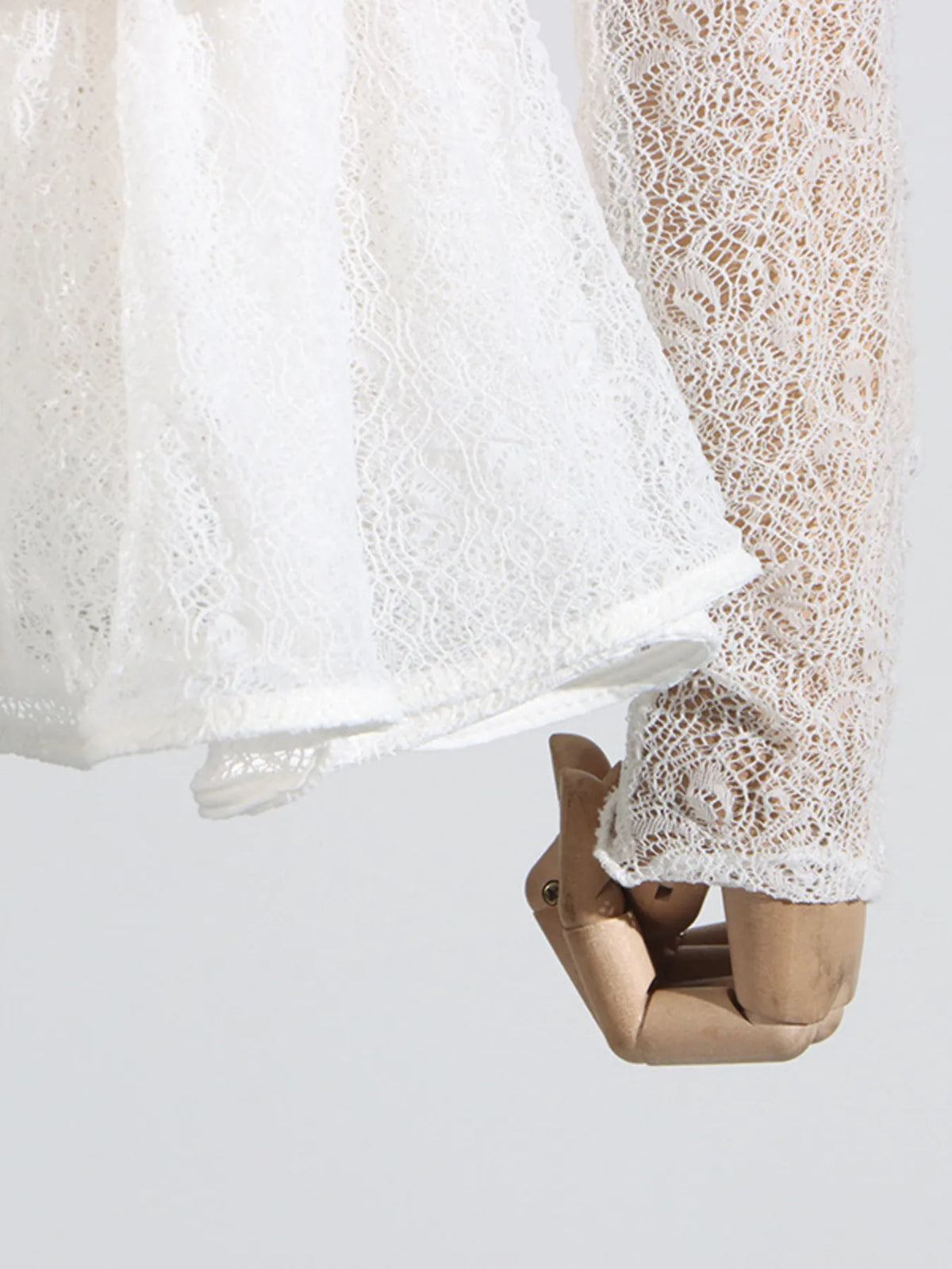 Ruffled Hem Lace Mini Dress