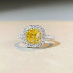 925 Sterling Silver Zircon Cushion Cut Ring