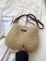 Woven Straw Adjustable Strap Crossbody Bag