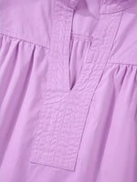 Notched Puff Sleeve Blouse