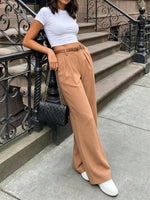 Pleated Wide Leg Pants