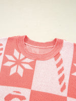 andycane Snowflake Checker Drop Shoulder Sweater