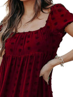 Swiss Dot Square Neck Mini Dress
