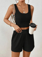 Scoop Neck Top and Shorts Set