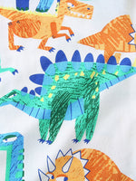 Children's Dinosaur Print Crew Neck Short Sleeve T-Shirt
