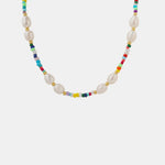 Freshwater Pearl Titanium Steel Bead Necklace