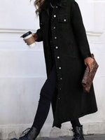 Longline Button-Front Denim Jacket