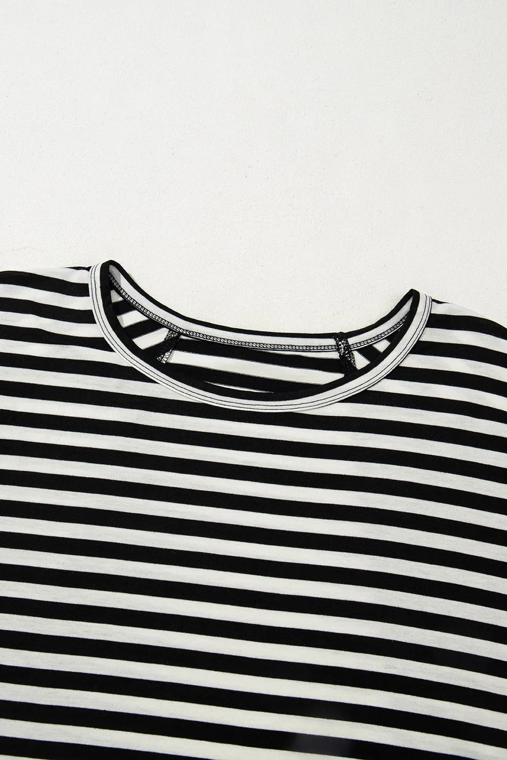 Stripe Batwing Sleeve Round Neck Oversized Top