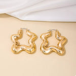 Star Shaped Hoop Earrings