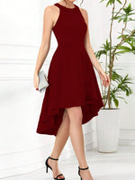Elegant High-Low Hem Sleeveless Dress