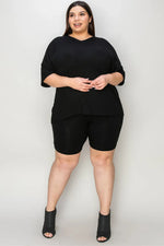 Basic Bae Bamboo Full SizeV-Neck Drop Shoulder T-Shirt and Shorts Set