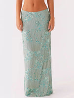 Sequin Embroidered Maxi Skirt