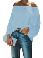 Full Size Off-Shoulder Balloon Sleeve Blouse Plus Size