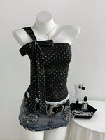 Polka Dot One-Shoulder Cami