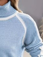 Full Size Turtleneck Contrast Trim Sweater Plus Size