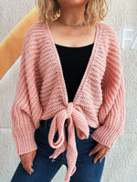 Tie Front Long Sleeve Cardigan
