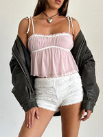 Contrast Trim Tie Straps Cami