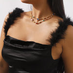 Vintage Multi-Gemstone Double Layered Necklace