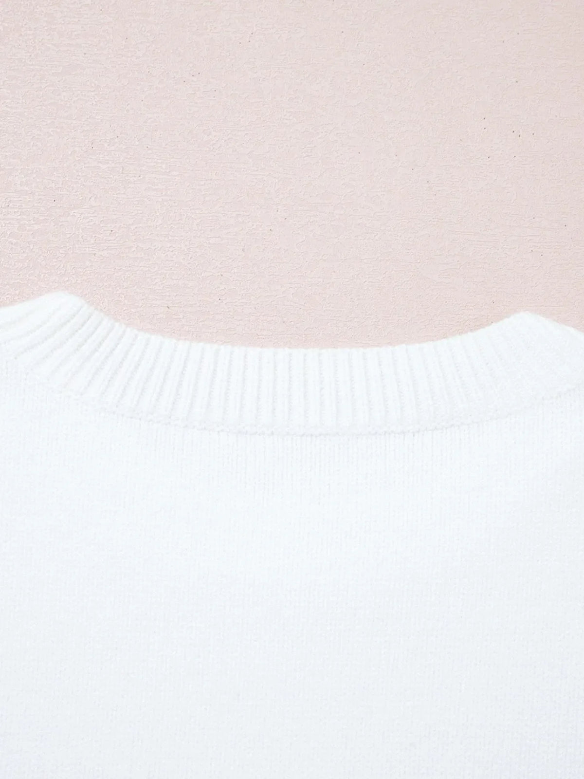 Letter Contrast Hem Round Neck Sweater
