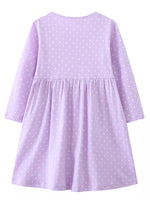 Children's Dinosaur Embroidered Polka Dot Dress