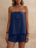 Bowknot Tube Top & Shorts Set