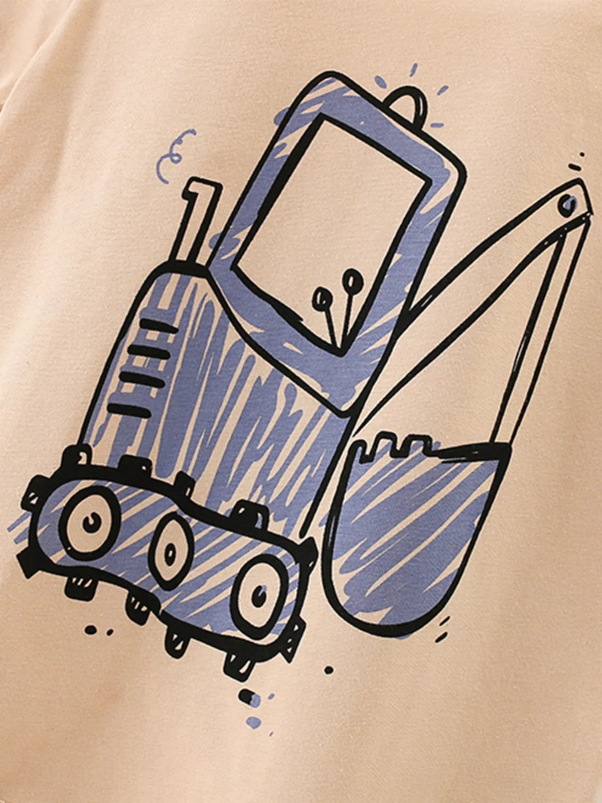 Children's Cartoon Excavator Short Sleeve T-Shirt