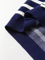 Stripe Knitted Bow Decor Sweater Vest