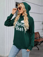 Contrast Letter Graphic Drawstring Long Sleeve Hoodie