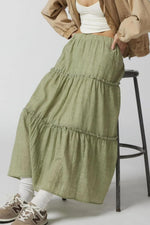 Frill Elastic Waist Skirt