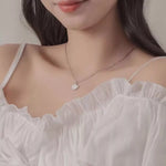925 Sterling Silver Zircon Shell Necklace
