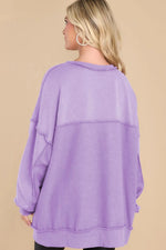 Exposed Seam Long Sleeve Sweatshirt