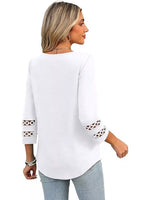 Full Size V-Neck 3/4 Sleeve T-Shirt Plus Size