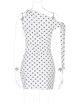 Polka Dot Sleeveless Mini Dress with Bow Accents