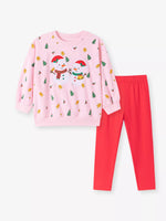 Children's Christmas Snowman Sweatshirt and Leggings Two-Piece Set