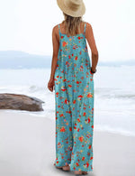 Full Size Floral Print Wide Leg Casual Jumpsuit Plus Size