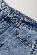 High-Waisted Wide-Leg Cuffed Jeans