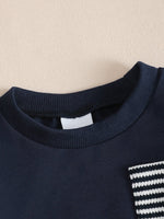 Children's Striped Pocket Sweatshirt & Pants Set