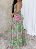 Printed Halter Neck Maxi Dress