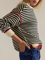 Striped Round Neck Long Sleeve Sweater
