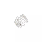 925 Sterling Silver Flower Open Ring