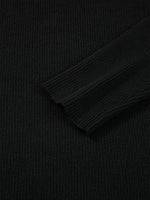 Ribbed Knit Cold Shoulder Sweater
