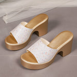 Open Toe Block Heel Sandals
