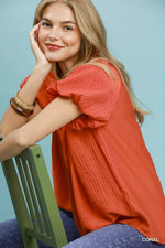 Umgee Gathered V-Neck Top