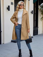 Single-Breasted Collared Neck Overcoat