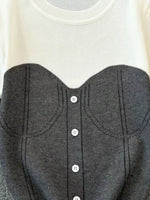 Color Block Short Sleeve Knit T-Shirt
