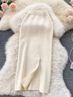 Slit Knit Midi Skirt