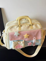 Color Block Star & Cloud Embellished Travel Bag